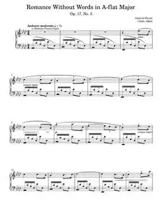 Romance Without Words in A-flat Major - Gabriel Fauré (Piano Solo)