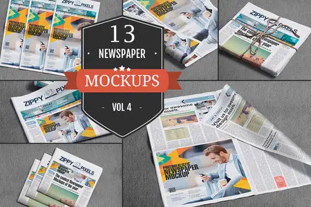 CreativeMarket - Professional Newspaper Mockups Vol.4