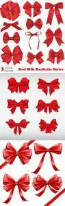 Vectors - Red Silk Realistic Bows