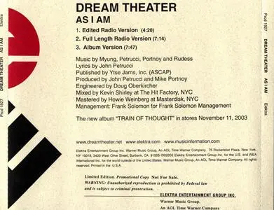 Dream Theater - As I Am (US promo CD5) (2003) {Elektra}