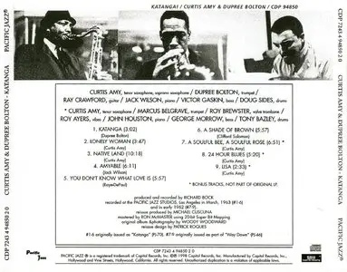 Curtis Amy & Dupree Bolton - Katanga! (1963) [Remastered 1998]