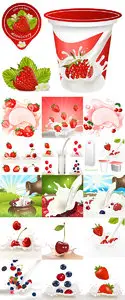 Stock: Fruits and berries in milk