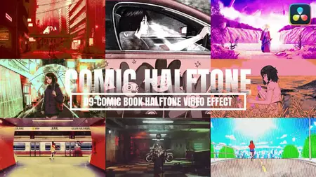 Comic Book Halftone Video Effect For DaVinci Resolve 56523602