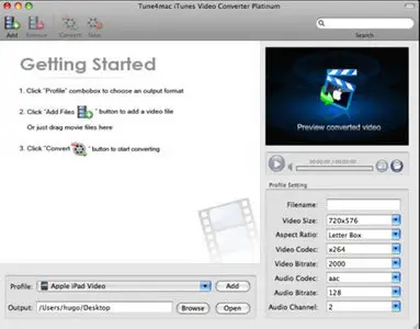 Tune4mac iTunes Video Converter Platinum 2.14