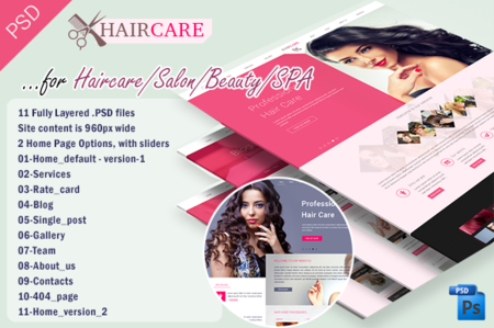 CreativeMarket - Hair Care Salon/Beauty PSD Template