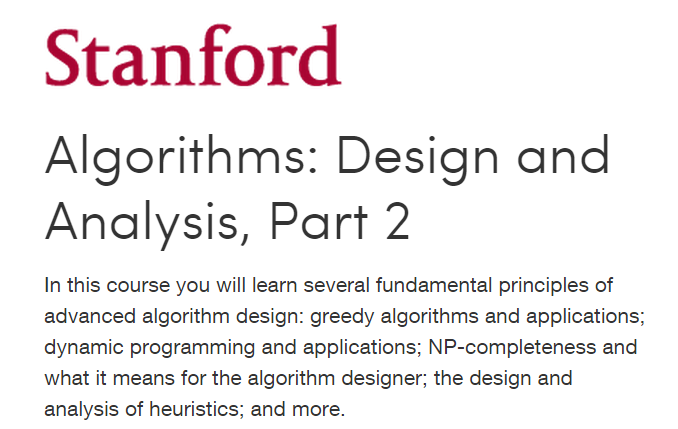 Coursera - Algorithms: Design And Analysis - Stanford University (Part ...