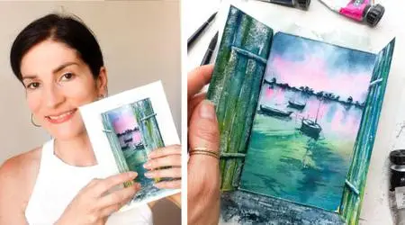 Create Unique Watercolors : Magical Lift-the-Flap Door and Seascape Painting