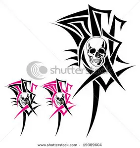 Vector skull tattoo Eskelet