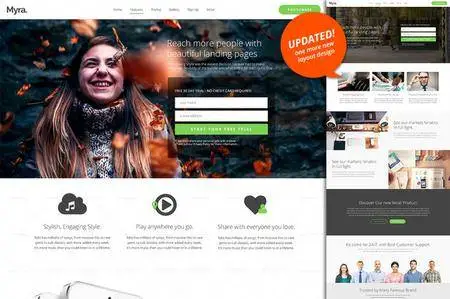 CreativeMarket - Myra - Landing Page PSD Template