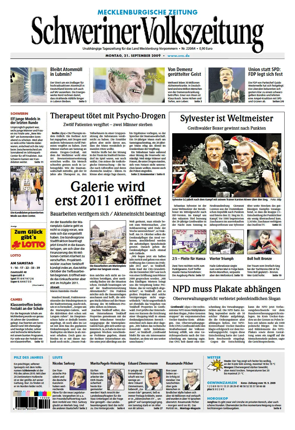 Schweriner Volkszeitung 21.09.2009