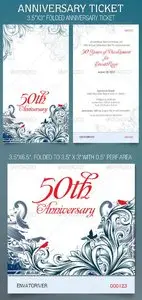 GraphicRiver Folded Anniversary Ticket Template