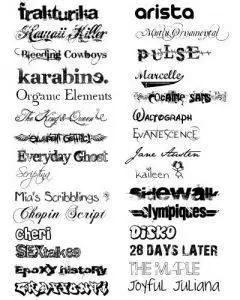 Top 100 fonts from dafont