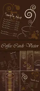 Brown Coffee Cards Vector