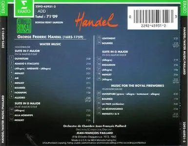 Orchestre de Chambre, Jean Francois Paillard - Handel: Water Music, Music For The Royal Fireworks (199?) {Erato} **[RE-UP]**