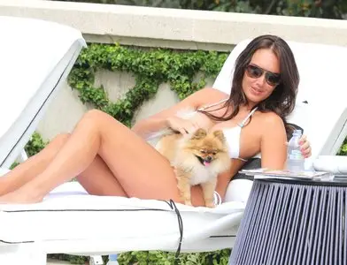 Tamara Ecclestone by poolside in Los Angeles August 2012