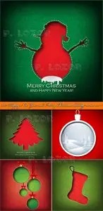 2013 Happy New Year and Merry Christmas holiday vector backgrounds set 5