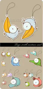 Tags with cartoon seal