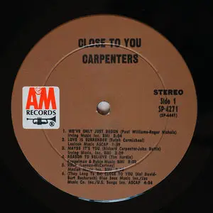 Carpenters - Close to You (1970) 24-Bit/96-kHz Vinyl Rip