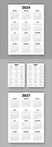 Wall Calendar 2024 to 2027 675810803