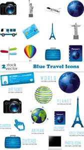 Vectors - Blue Travel Icons