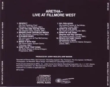 Aretha Franklin - Aretha - Live At Fillmore West (1971) [1985, Remastered Reissue] {Japan}