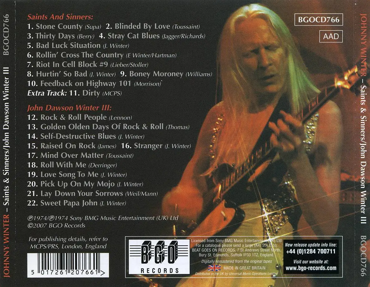 Johnny Winter - Saint And Sinners (1974) + Johnny Dawson Winter III ...