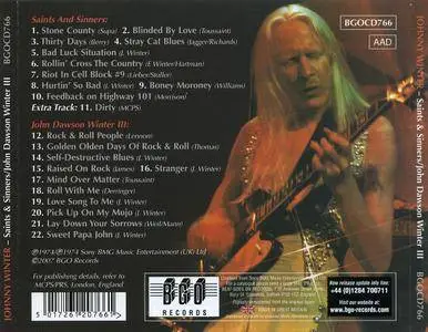 Johnny Winter - Saint And Sinners (1974) + Johnny Dawson Winter III (1974) 2 LP on 1 CD, Remastered 2007