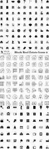 Vectors - Black Real Estate Icons 9