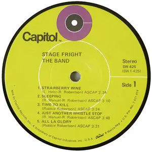 The Band - Stage Fright (US 1st pressing, RL) Vinyl rip in 24 Bit/96 Khz + CD-format 