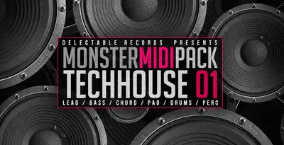 Delectable Records Tech House Monster MIDI Pack 01 WAV MiDi