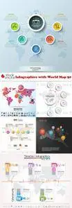 Vectors - Infographics with World Map 50