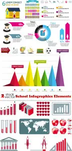 Vectors - School Infographics Elements