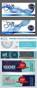 Vectors - Gift Blue Voucher Templates 4