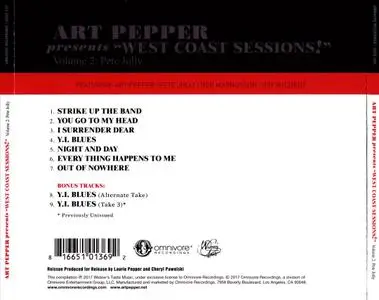 Art Pepper - Art Pepper Presents “West Coast Sessions!” Volume 2: Pete Jolly (2017) {Omnivore Recordings rec 1980}