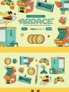 EE - Yellow Flat Arcade Asset Illustration HTRS74W