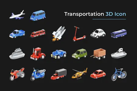 EE - Transportation 3D Icon Pack F5T5R7C