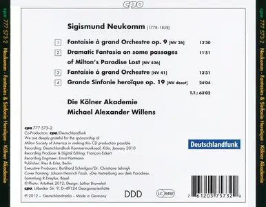 Michael Alexander Willens, Die Kölner Akademie - Neukomm: Three Orchestral Fantasies, Sinfonie Heroïque (2012)