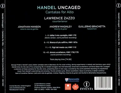 Lawrence Zazzo, Jonathan Manson, Andrew Maginley, Guillermo Brachetta - Handel Uncaged: Cantatas for Alto (2019)