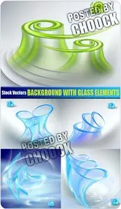 Background with glass elements - Stock Vector