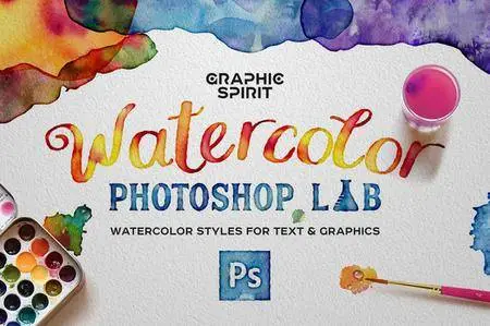 CreativeMarket - Watercolor PHOTOSHOP Lab