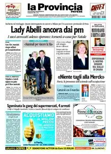 LA PROVINCIA PAVESE 15 DICEMBRE 2009
