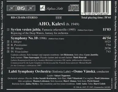 Osmo Vänskä, Lahti Symphony Orchestra - Kalevi Aho: Symphony No.10, Rejoicing of the Deep Waters (1997)