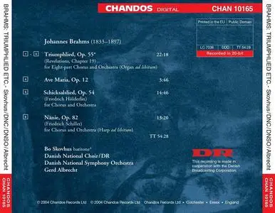 Gerd Albrecht, Danish National Symphony Orchestra - Johannes Brahms: Schicksalslied; Nanie; Triumphlied; Ave Maria (2004)