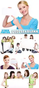 People with blank card