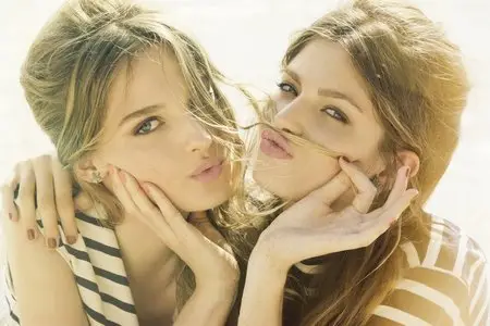 Amanda Norgaard & Frederikke Winther by Signe Vilstrup for ELLE Denmark July 2012
