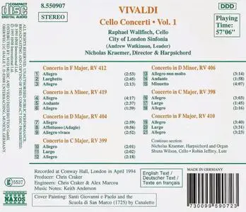 Raphael Wallfisch - Vivaldi: Cello Concertos, Vol.1 (1995)