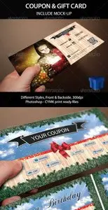 GraphicRiver Giftable Coupon and Gift Card with Mock-Up