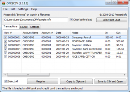 ProperSoft OFX2CSV 2.2.0.4