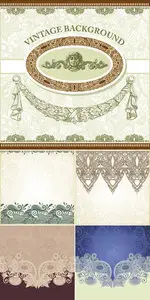 Vintage Floral Backgrounds Vector 6