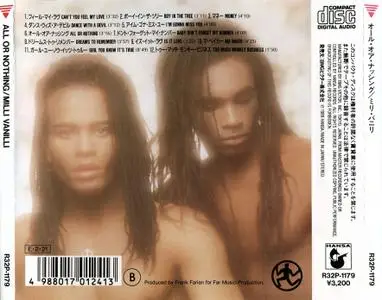 Milli Vanilli - All Or Nothing (1988) Japanese Press 1989